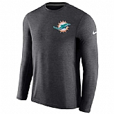 Men's Miami Dolphins Nike Charcoal Coaches Long Sleeve Performance T-Shirt,baseball caps,new era cap wholesale,wholesale hats
